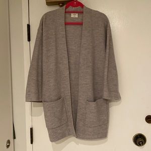 Aritzia Gray Open-Front Cardigan
